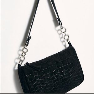 Free People Alanna Suede Croc Baguette Bag 🖤